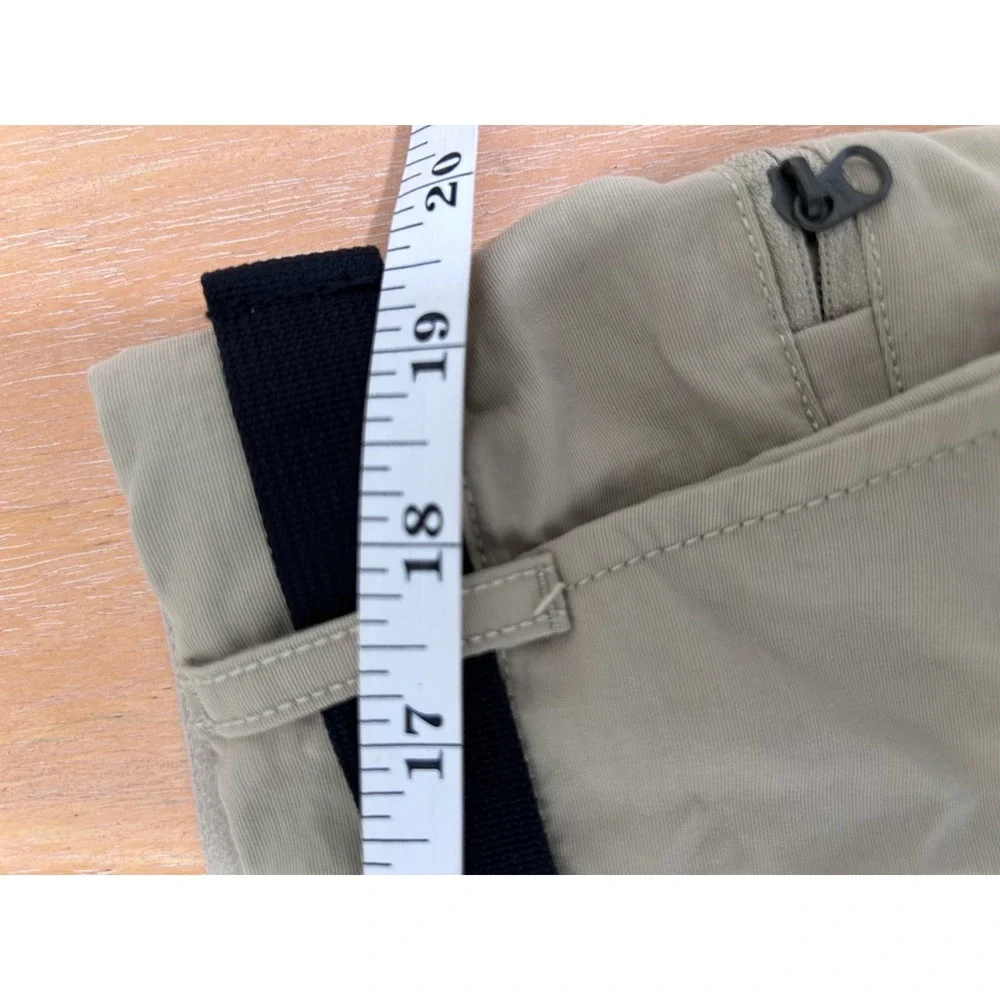 The North Face Mens 38x32 Khaki Convertible Zip Off‎ Hiking Pants UPF 40+ Belted